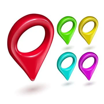 Gps Pointer Multicolor Navigate Locate Set Vector イラスト素材
