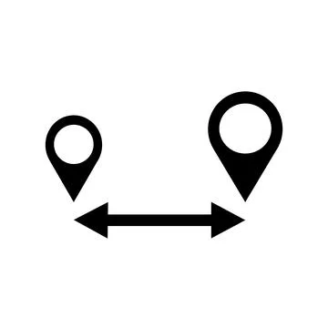 GPS points and path between them, Distance between two map pointers 스톡 일러스트
