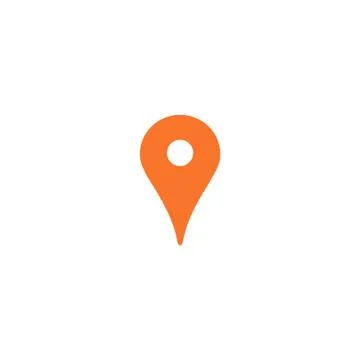 Gps position marker, location icon, map pin orange icon Stock Illustration