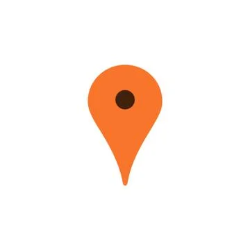 Gps position marker, location icon, map pin orange icon Stock Illustration