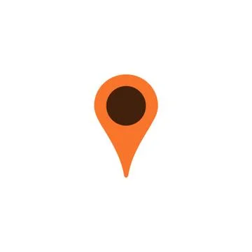 Gps position marker, location icon, map pin orange icon Stock Illustration