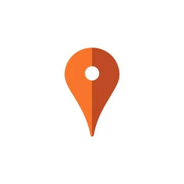 Gps position marker, location icon, map pin orange icon Stock Illustration