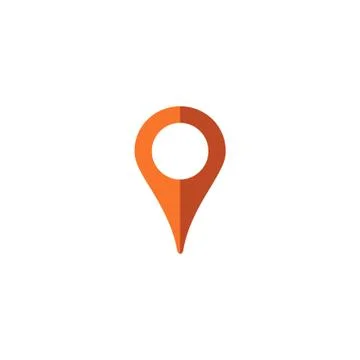 Gps position marker, location icon, map pin orange icon Stock Illustration