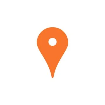 Gps position marker, location icon, map pin orange icon Stock Illustration