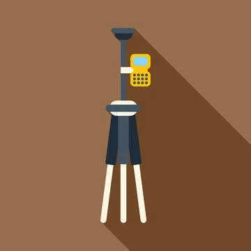 Gps receiver on tripod doing land surveying Stock Illustration
