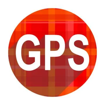 Gps red flat icon isolated. Stock-Illustration