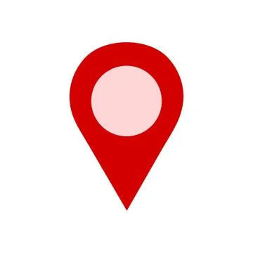 GPS red map location pointer on a white background. pin icon for navigation Stock Illustration