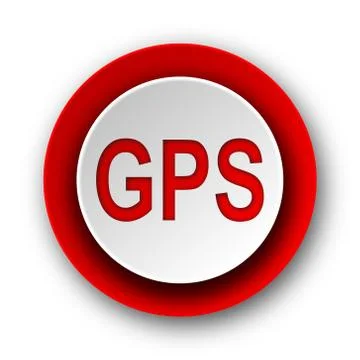 Gps red modern web icon on white background. Illustrazione stock