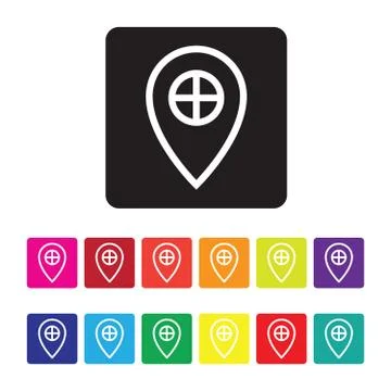 Gps services icon set 스톡 일러스트