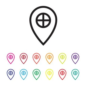 Gps services icon set Stock Illustration