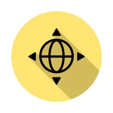 GPS simple vector icon in long shadow style Stock Illustration