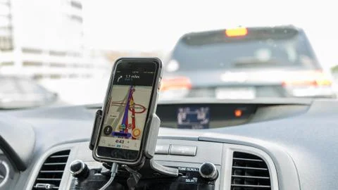 GPS in smartphone Stock Photos