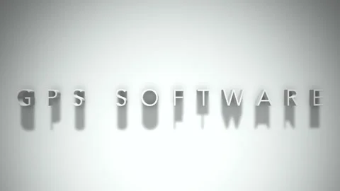Gps software 3D title animation with shadows on a white background Stock Footage 297855640