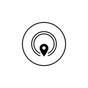 GPS solid icon, mobile sign and map pointer Illustrazione stock