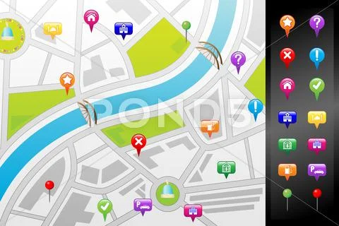 GPS street map Stock Illustration