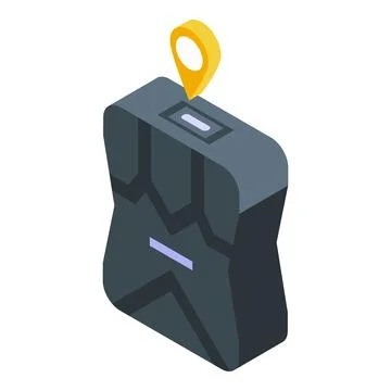 Gps tracker app icon isometric vector. Navigation data Stock Illustration