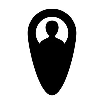 Gps tracker icon vector male user person profile avatar with location map marker Illustrazione stock