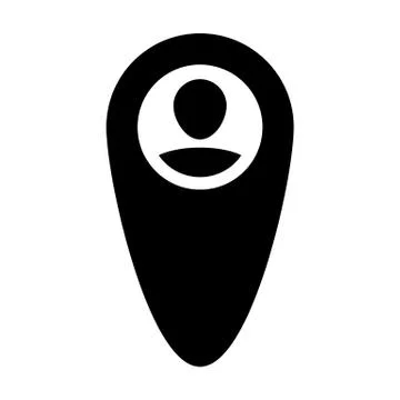 Gps tracker icon vector male user person profile avatar with location map marker Stock Illustration