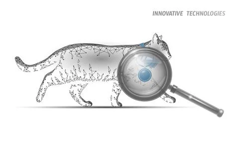 GPS tracker jeton for pets. Cat and dog technology finding on map mobile app Stock Illustration