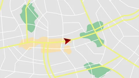 GPS tracking on a city map. Route, location, destination, navigation concepts Stock Footage 278375589