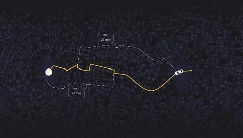 Gps tracking on city map. Track navigation pin on street maps, navigate mapping Stock Illustration