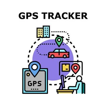 Gps tracking concept displaying car navigation and delivery monitoring Stock Illustration
