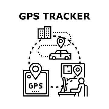 Gps tracking concept displaying car navigation and delivery monitoring Stock Illustration