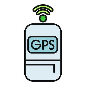 Gps tracking device receiving a wireless signal Stock Illustration