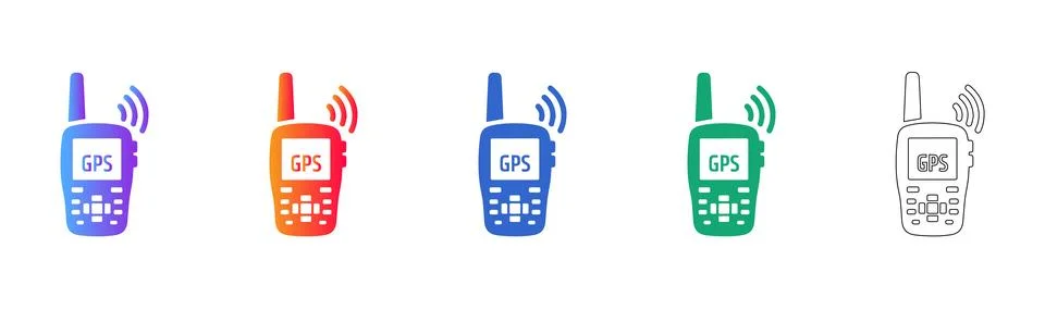 GPS Tracking Device Vector Icons Stock Illustration