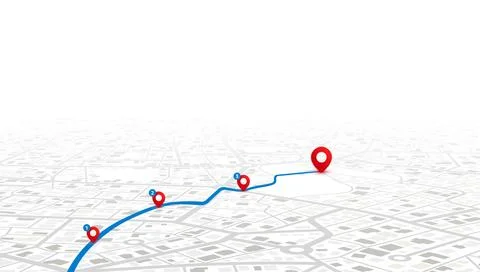 GPS tracking map navigator. City map featuring directional signs, an intended Ilustración de archivo