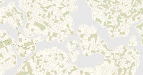 GPS tracking route visualization on detailed map. Path tracing a route Stock Footage 341673533