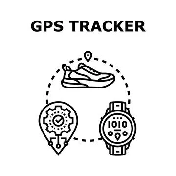 Gps tracking smart device for sport activity Stock Illustration