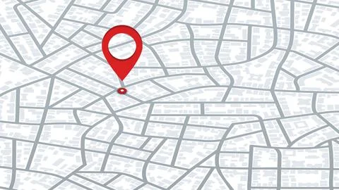 GPS tracking system to navigate around the city. Detailed city street map with Stock-Illustration