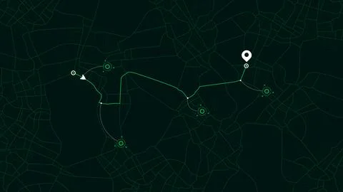 GPS tracking system to navigate to different locations. Navigation route to Stock Illustration