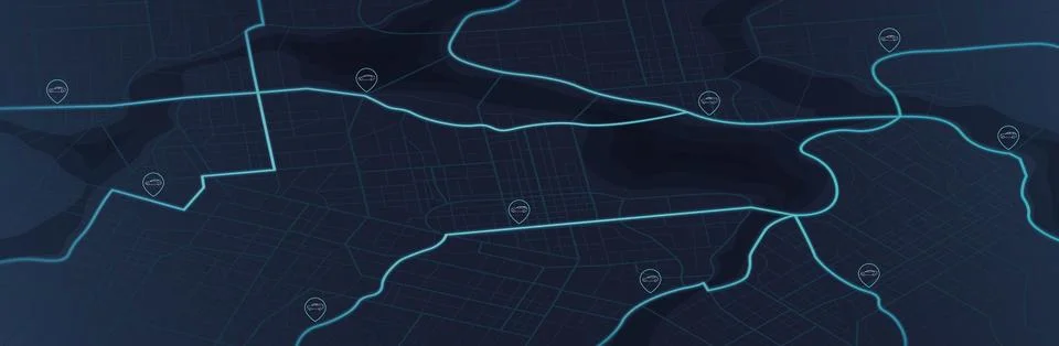 GPS tracking system for navigating car traffic. Concept of car with road Stock Illustration