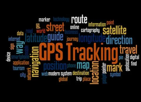 GPS tracking word cloud concept 3 Foto stock