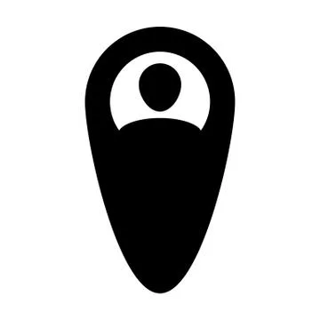 Gps user icon vector male person profile avatar with location map marker pin  Stock Illustration