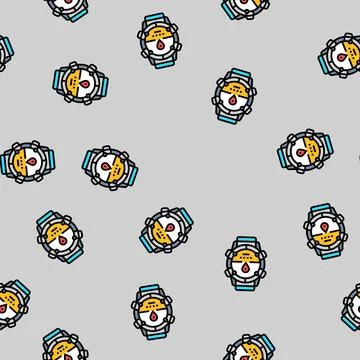 Gps watch wearable vector seamless pattern Stock Illustration