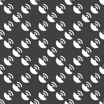 GPS web icon. flat design. Seamless gray pattern. Stock Illustration