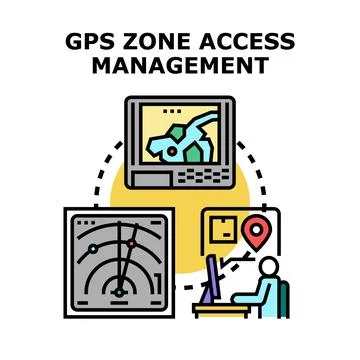 Gps zone access management system technology イラスト素材