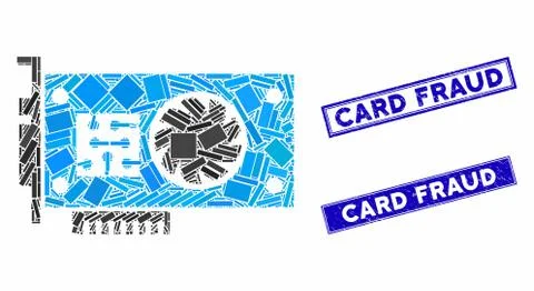 GPU Accelerator Card Mosaic and Scratched Rectangle Watermarks Stock Illustration