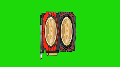 GPU amd mining vurtual currency bitcoin version 5 flipping 스톡 동영상 85993540