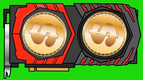 GPU amd mining vurtual currency. Golden US Dollars version 1 Video stock 85993654