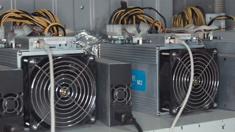 GPU ASIC mining bitcoin cryptocurrency Stock Footage 101508129