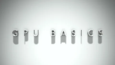 Gpu basics 3D title animation with shadows on a white background Stock Footage 297671609