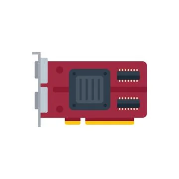 Gpu board icon flat vector. Computer card 库存插图