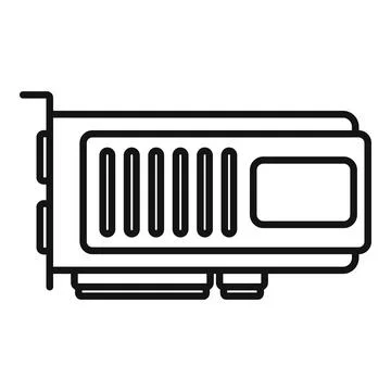 Gpu board icon outline vector. Computer card 스톡 일러스트