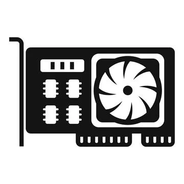 Gpu card cooler icon simple vector. Cpu chip Stock Illustration