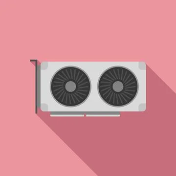 Gpu card icon flat vector. Video computer イラスト素材