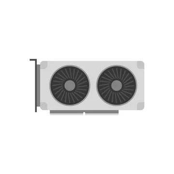 Gpu card icon flat vector. Video computer イラスト素材
